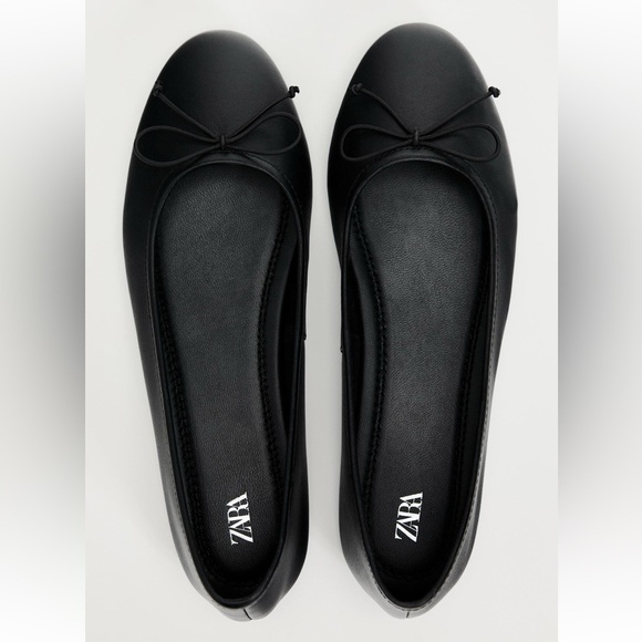 ZARA LEATHER BALLET FLATS - Picture 5 of 10
